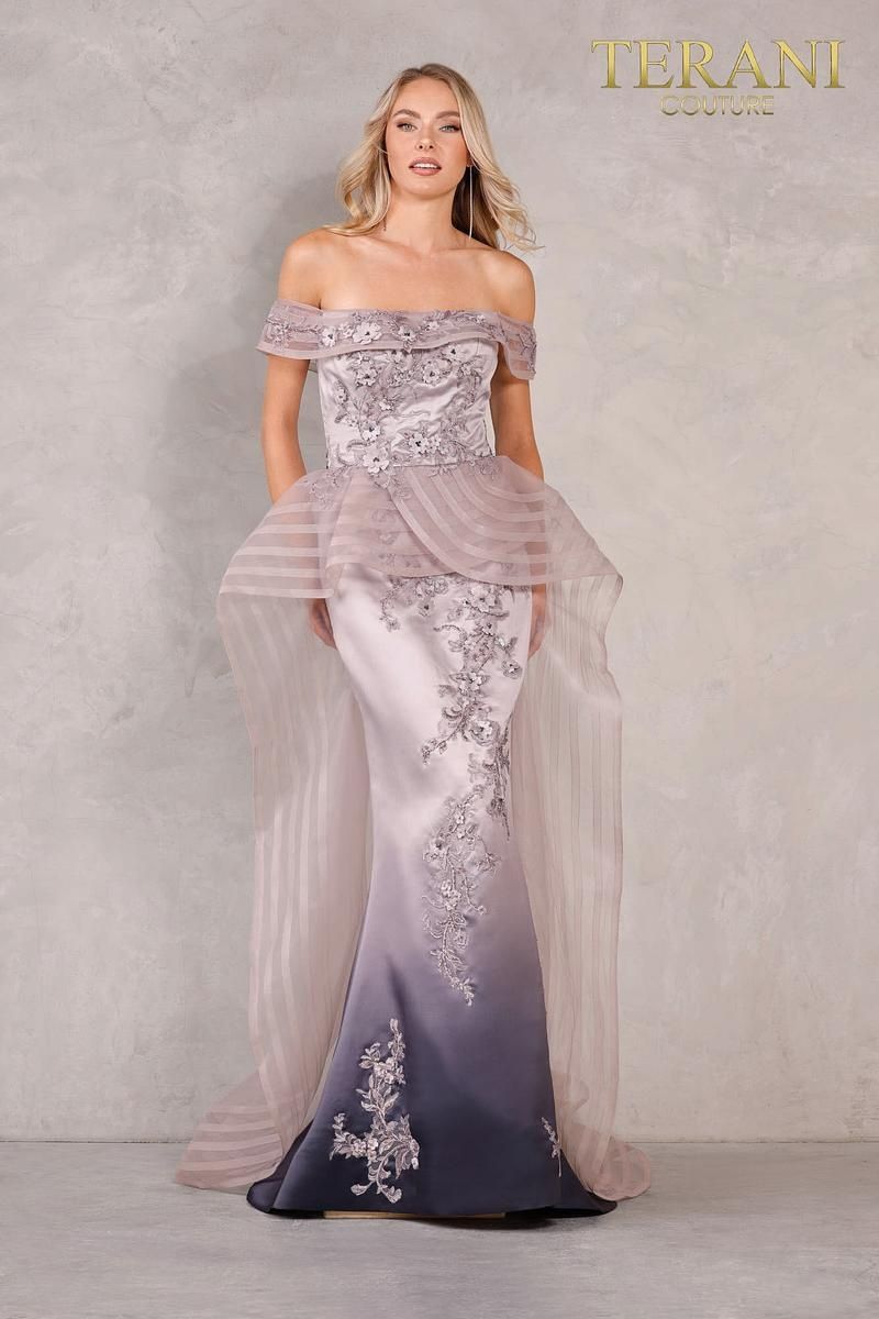 Style 2111E4746 Terani Couture Size 4 Pageant Purple Mermaid Dress on Queenly