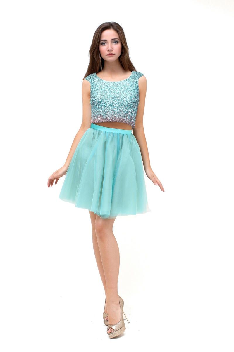 Style 1521H0100 Terani Couture Size 2 Homecoming Light Green Cocktail Dress on Queenly