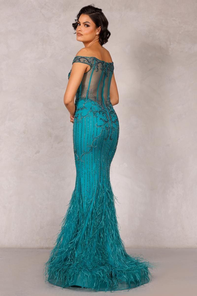 Style 2214GL0113 Terani Couture Size 8 Pageant Emerald Green Mermaid Dress on Queenly