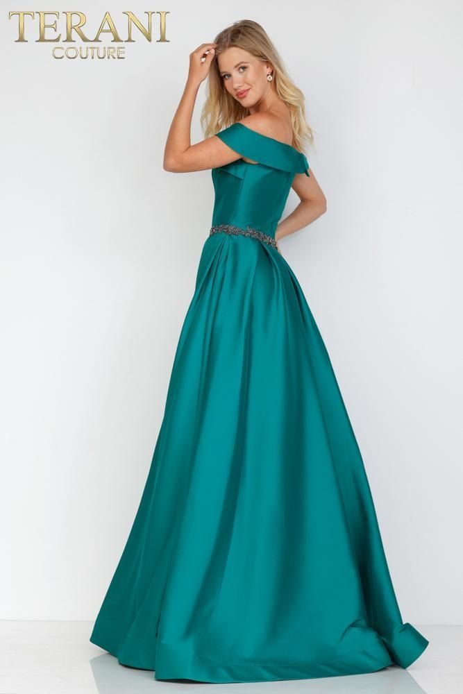 Style 231M0347 Terani Couture Plus Size 18 Pageant Emerald Green Ball Gown on Queenly