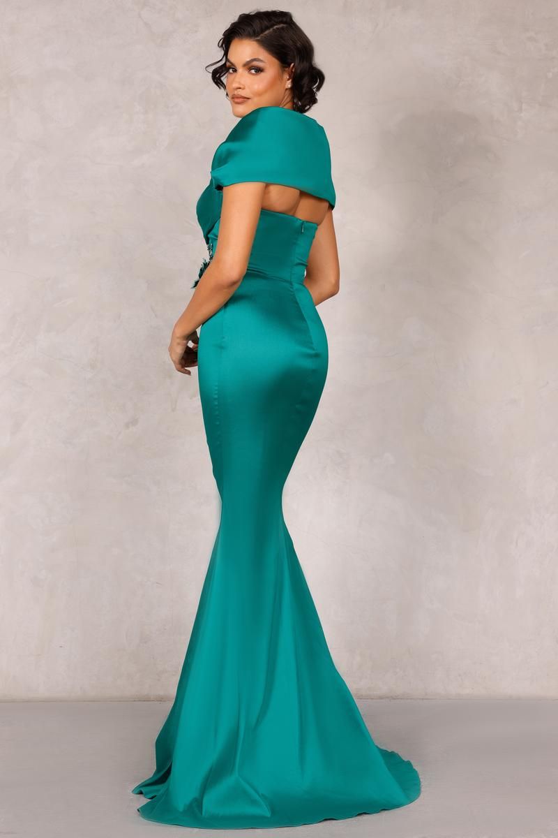 Style 2021M2969 Terani Couture Plus Size 18 Emerald Green Floor Length Maxi on Queenly