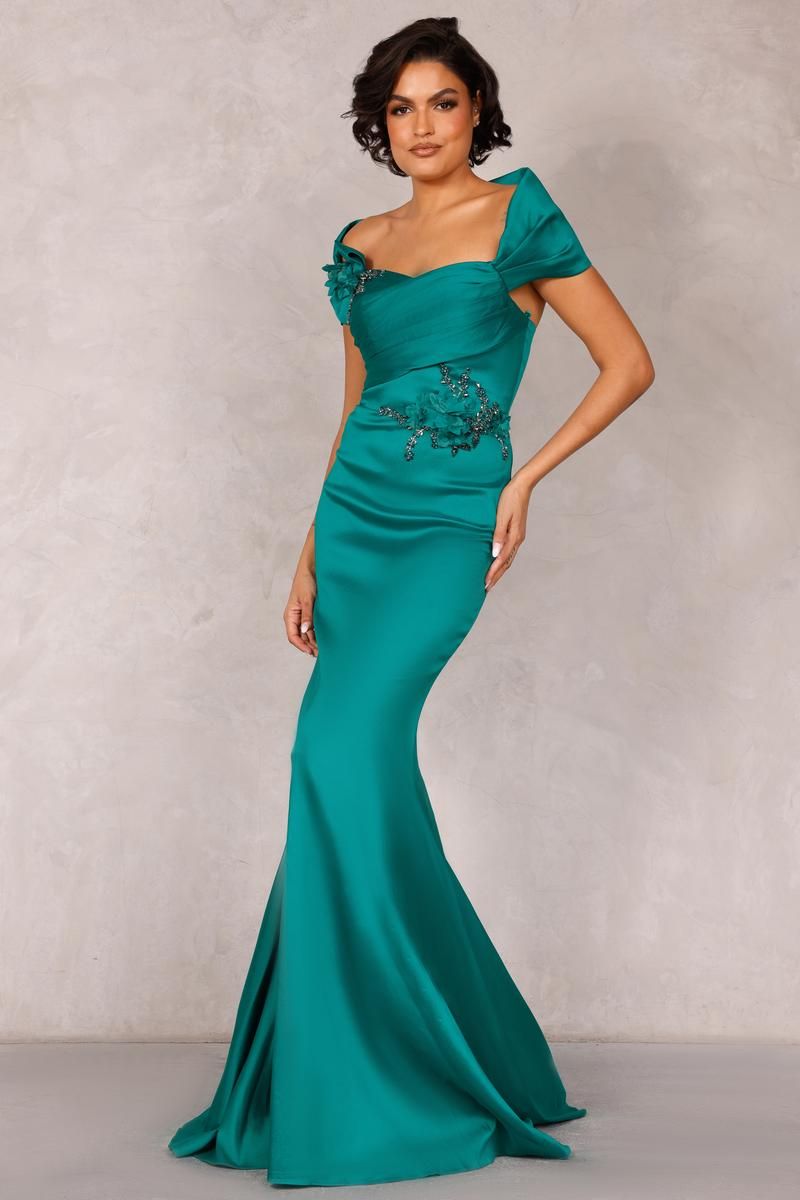 Style 2021M2969 Terani Couture Size 6 Emerald Green Floor Length Maxi on Queenly