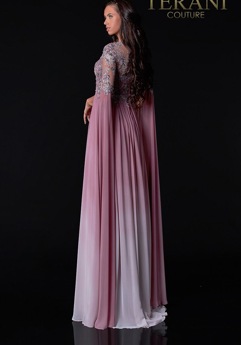 Style 2111M5282 Terani Couture Size 4 Pageant Pink Floor Length Maxi on Queenly