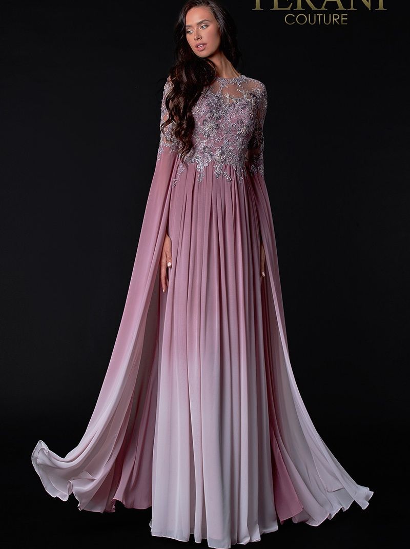 Style 2111M5282 Terani Couture Size 4 Pageant Pink Floor Length Maxi on Queenly