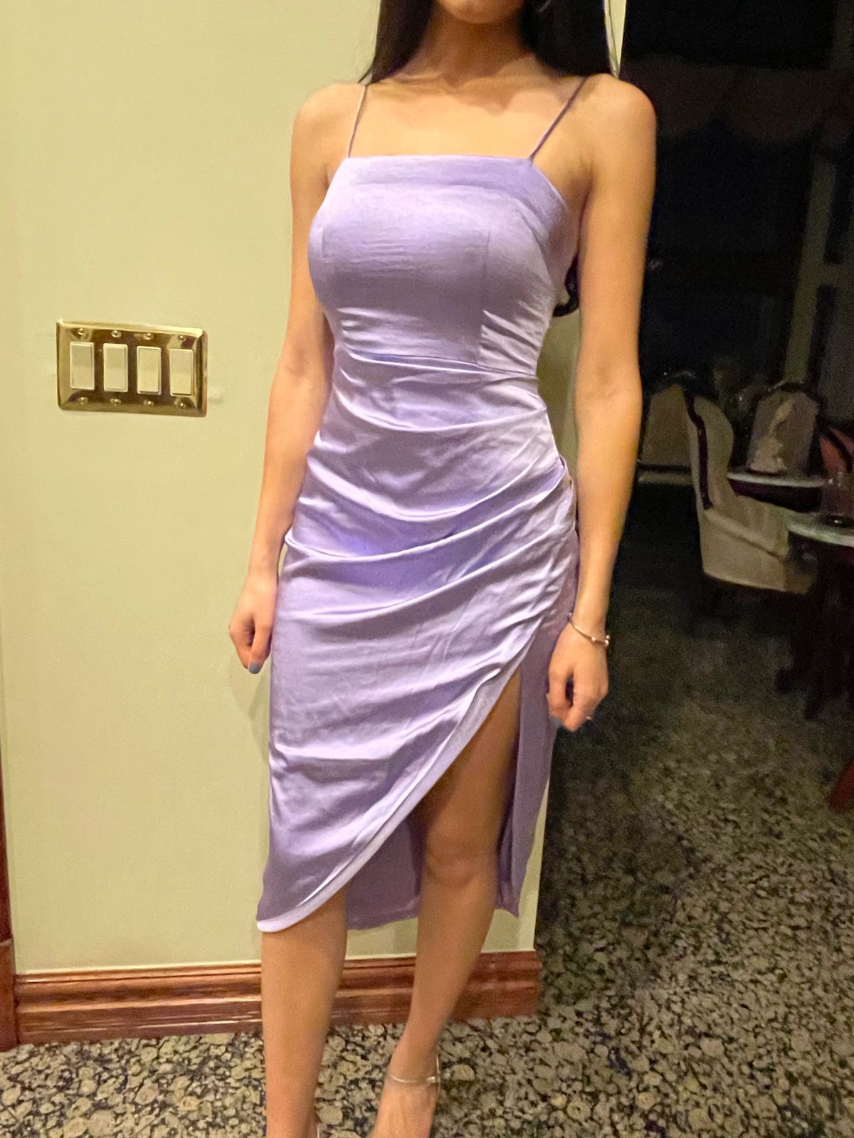 Size 4 Homecoming Purple Side Slit Dress on Queenly