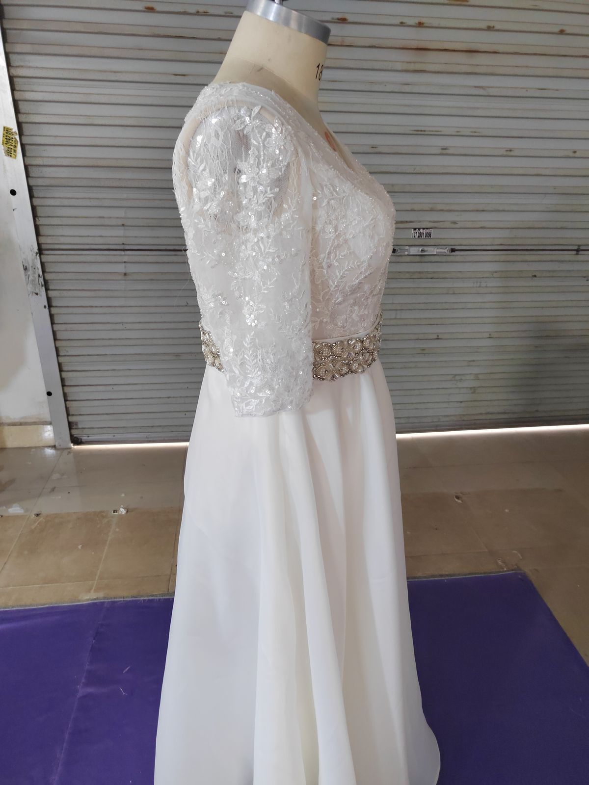 Style C2022-Christina Munro short sleeve plus size v-neck wedding dress Darius Cordell Plus Size 16 White Ball Gown on Queenly