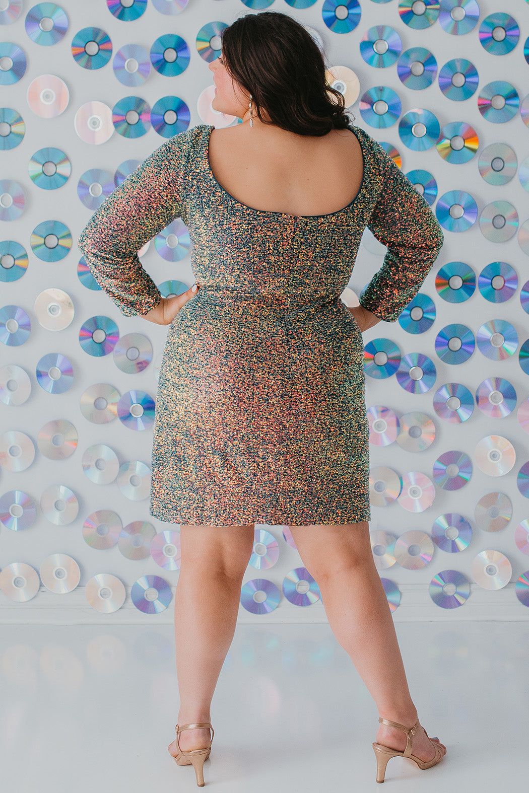 Style Jill Sydneys Closet Plus Size 20 Homecoming Long Sleeve Sequined Emerald Green Cocktail Dress on Queenly