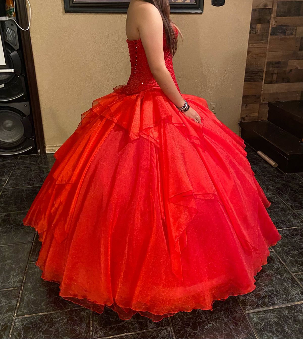 Plus Size 32 Prom Red Ball Gown on Queenly
