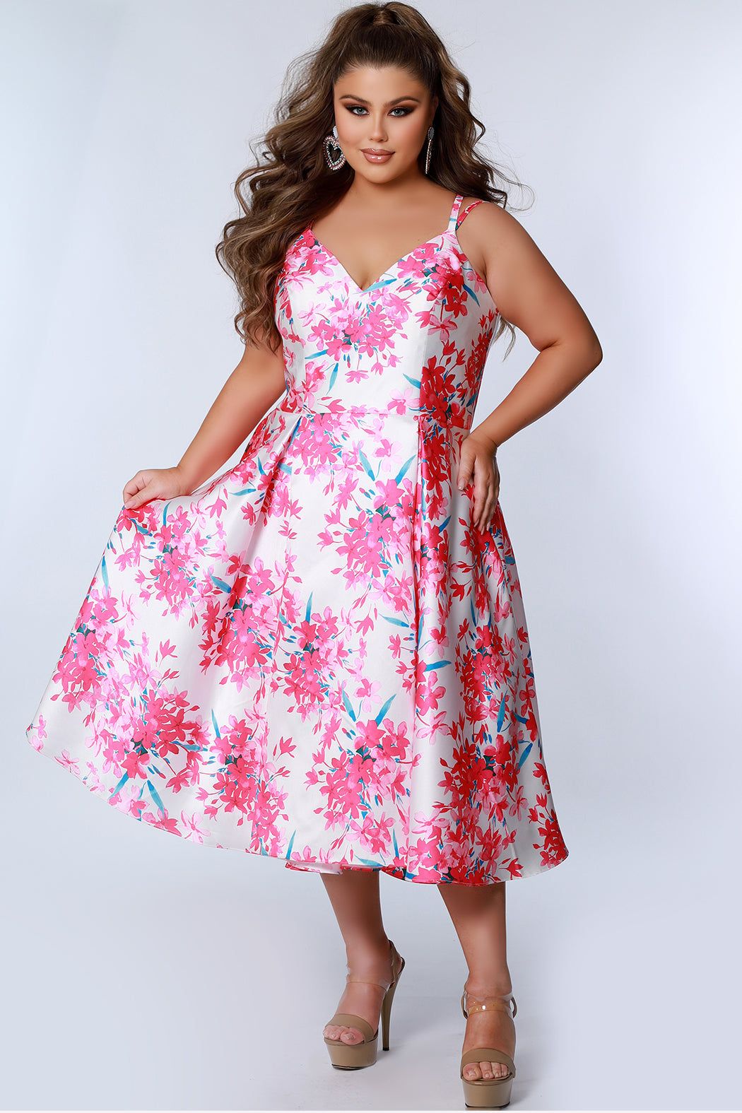Style CE2209 Sydney's Closet Plus Size 28 Prom Satin Pink Cocktail Dress on Queenly