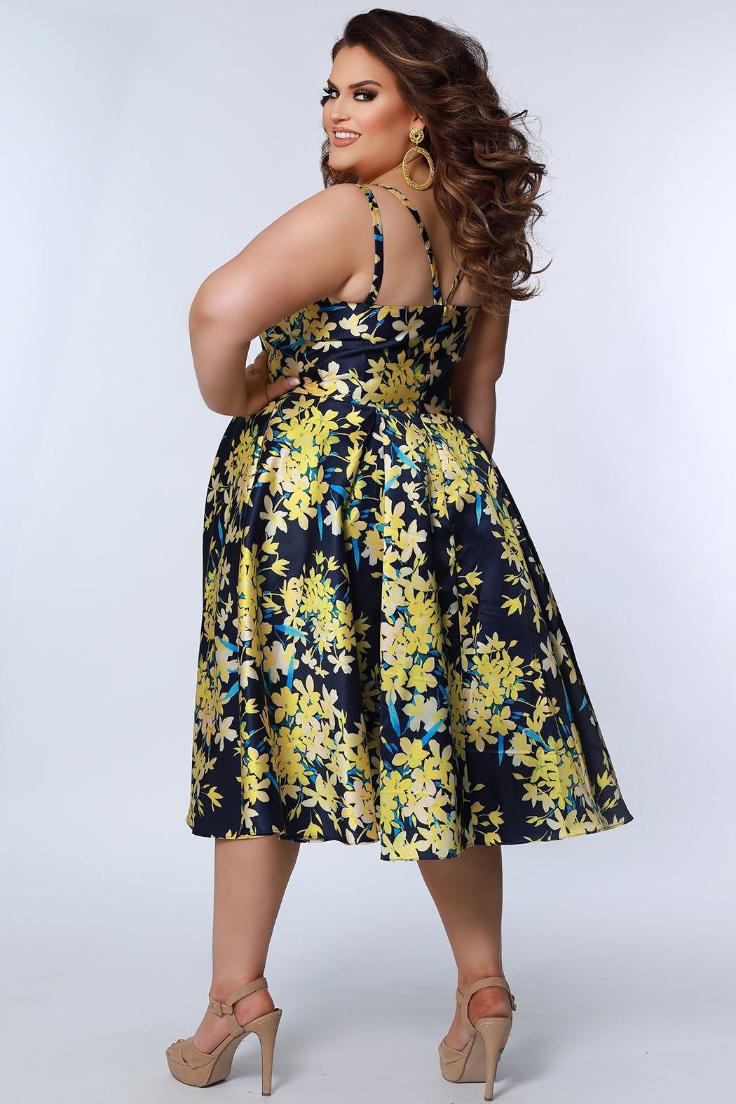Style CE2209 Sydney's Closet Plus Size 18 Prom Satin Yellow Cocktail Dress on Queenly