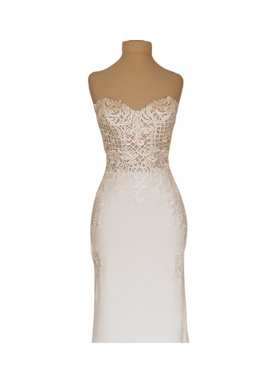 Style Haizea Wtoo By Watters Size 12 Lace White Mermaid Dress on Queenly