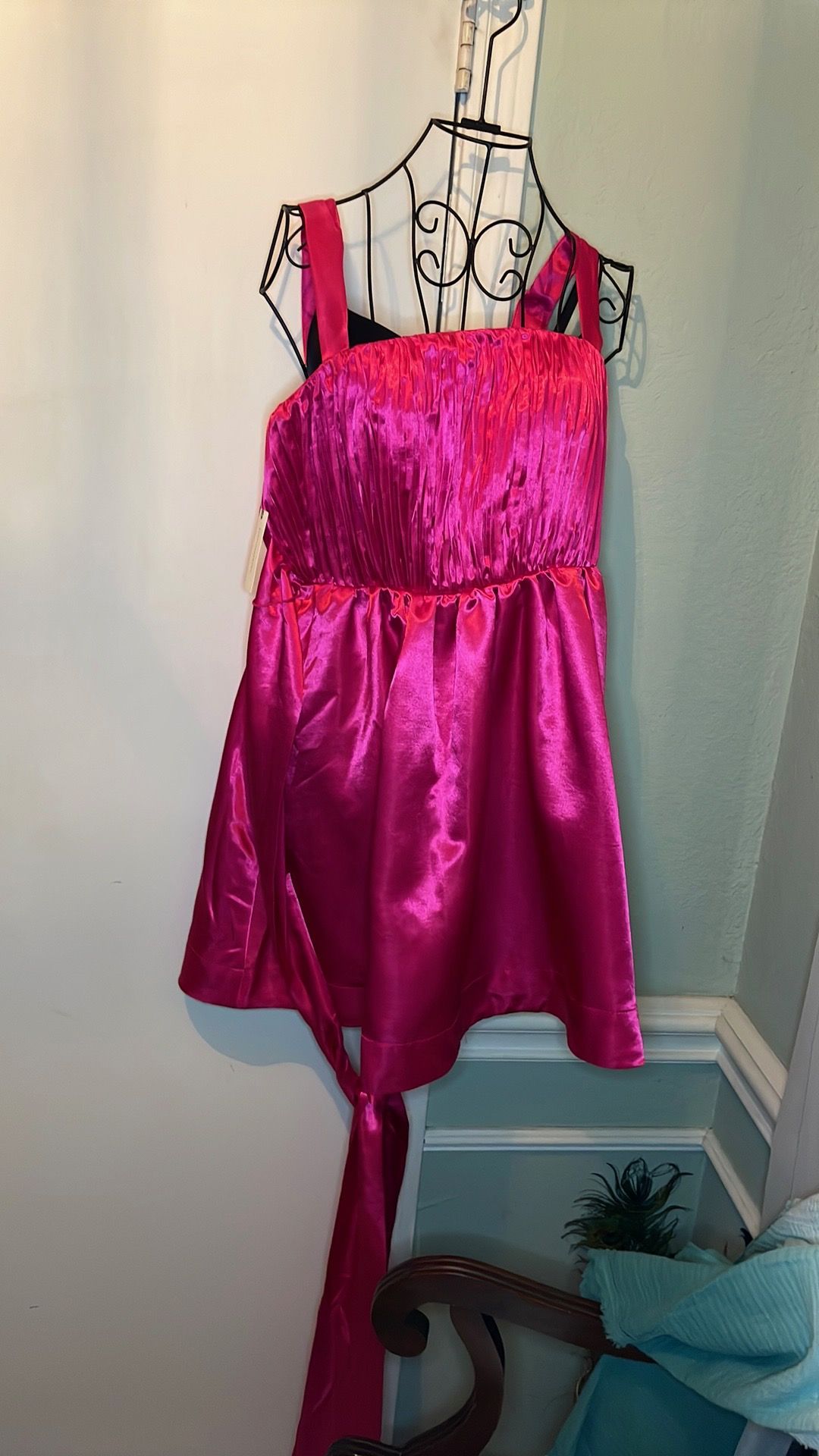 Anthropologie Size 8 Satin Pink Cocktail Dress on Queenly