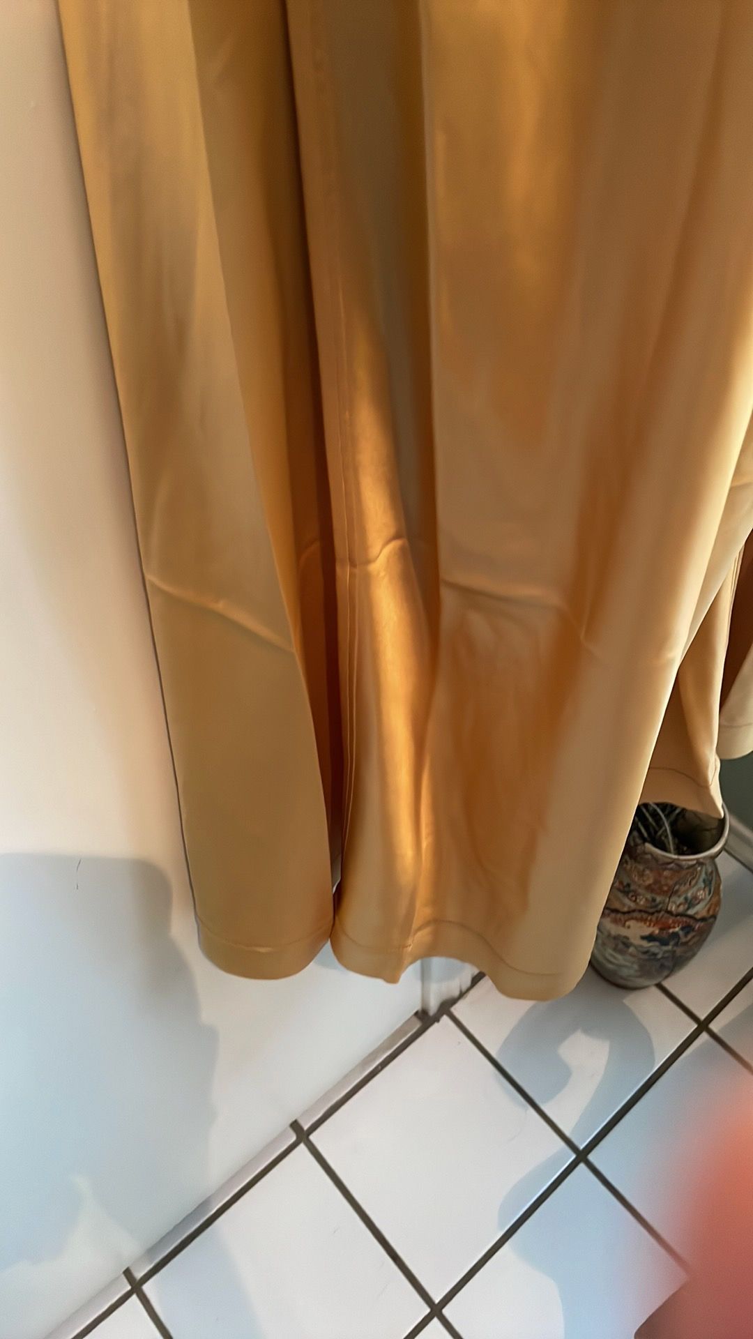 Acne Size 10 Satin Gold Floor Length Maxi on Queenly