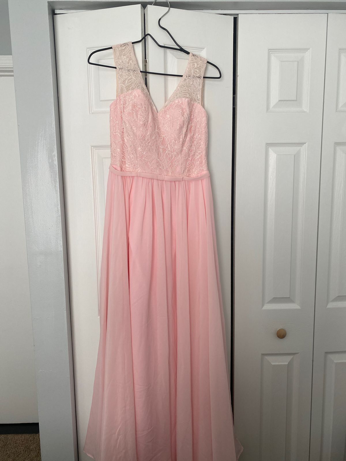 Size 8 Bridesmaid Pink Floor Length Maxi on Queenly