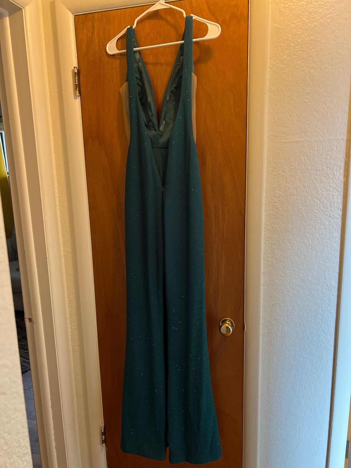 Jovani Size 0 Prom Green Formal Jumpsuit on Queenly