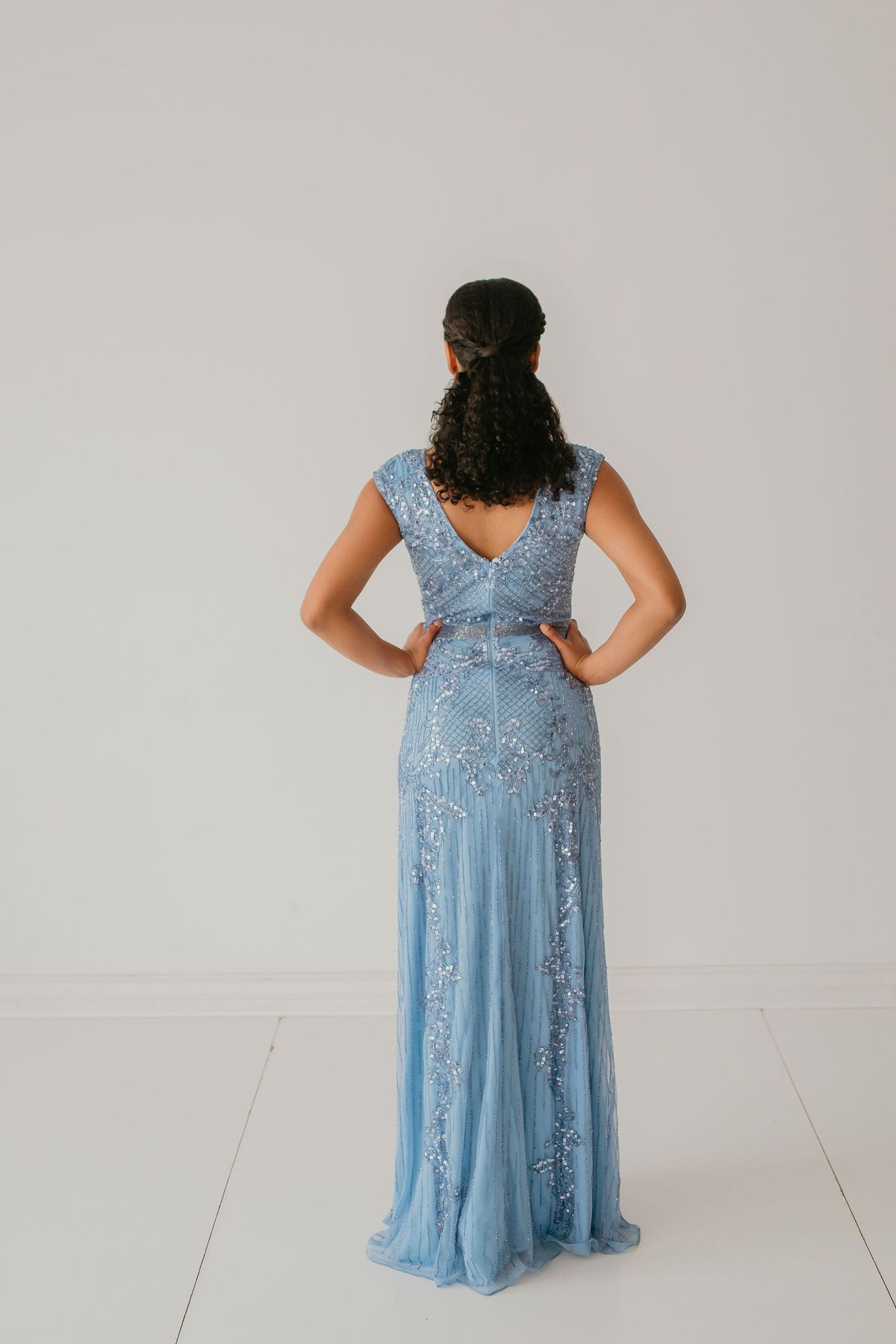 Style Esther Primavera Size 8 Prom Blue Floor Length Maxi on Queenly