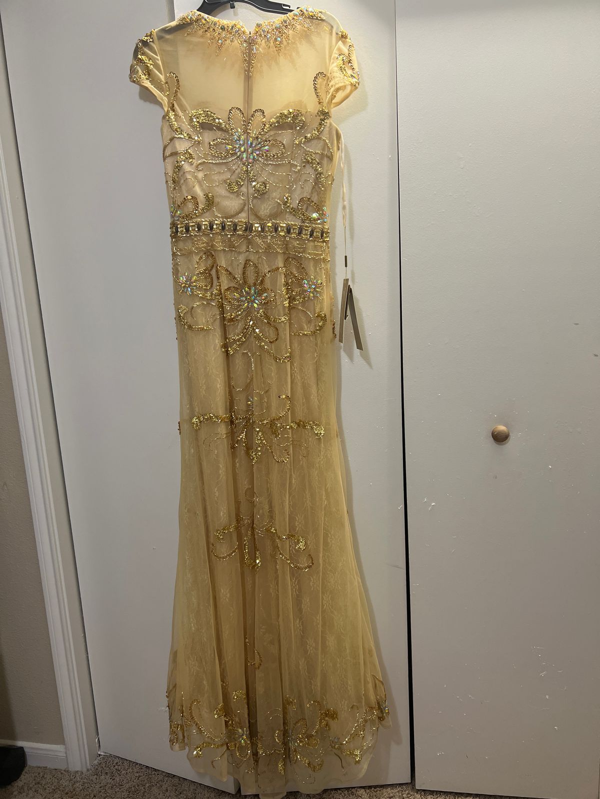 Carducci london Size 10 Wedding Guest Gold Floor Length Maxi on Queenly
