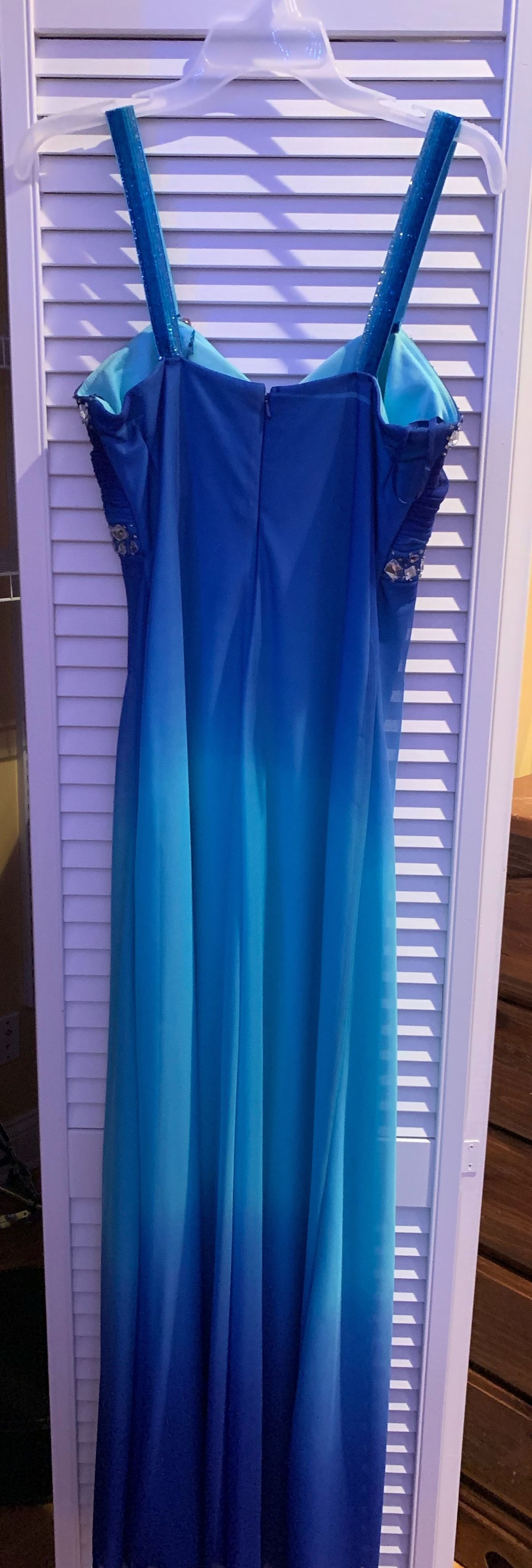 Deb Size 10 Prom Blue Floor Length Maxi on Queenly