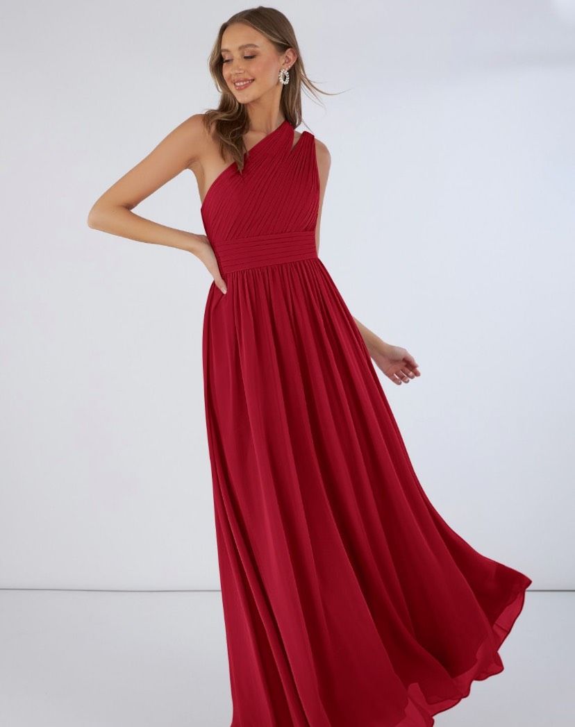 Size 6 Wedding Guest Red Floor Length Maxi on Queenly