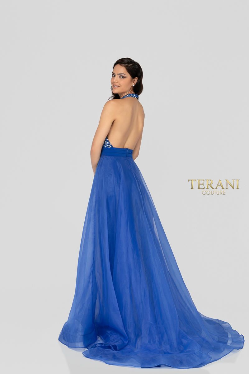 Style 1912P8208 Terani Couture Size 10 Prom Royal Blue Formal Jumpsuit on Queenly