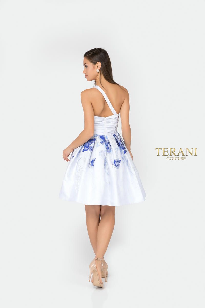Style 1911P8001 Terani Couture Size 4 Prom White Cocktail Dress on Queenly