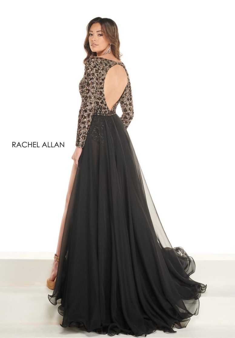 Rachel Allan Size 0 Prom Black Dress With Train on Queenly