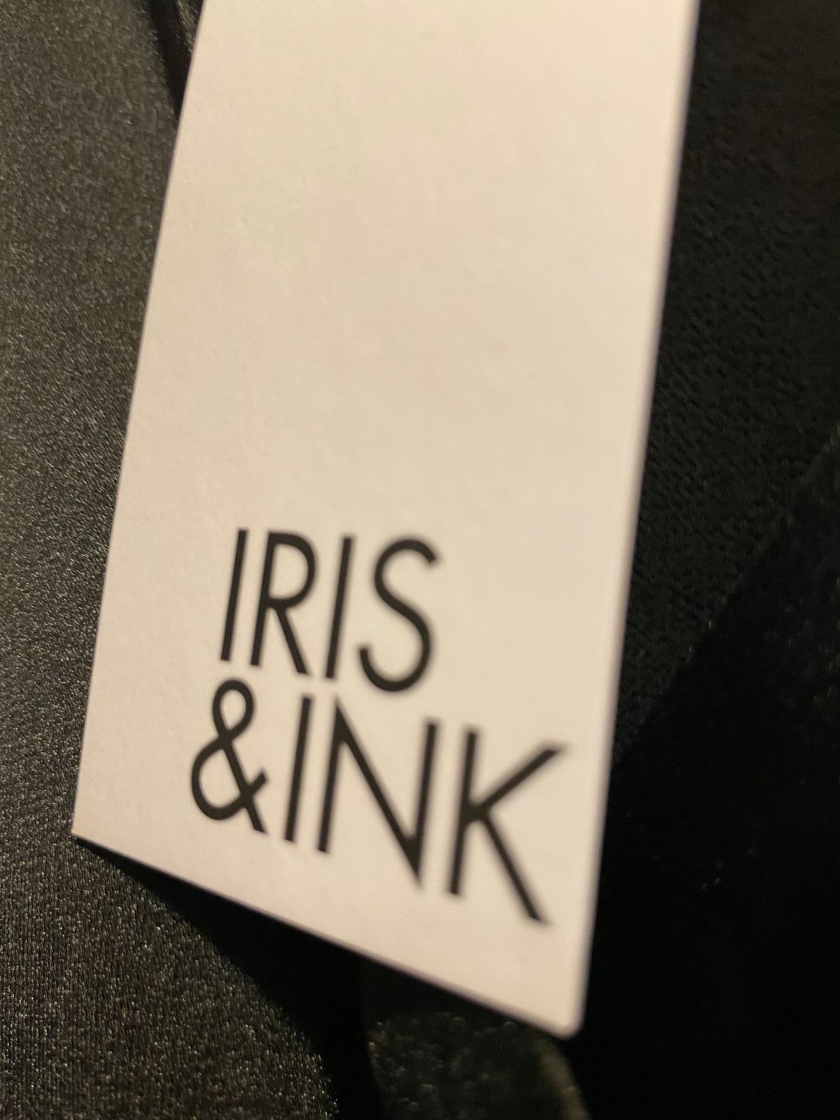 Iris and Ink Size 10 Long Sleeve Satin Black Cocktail Dress on Queenly