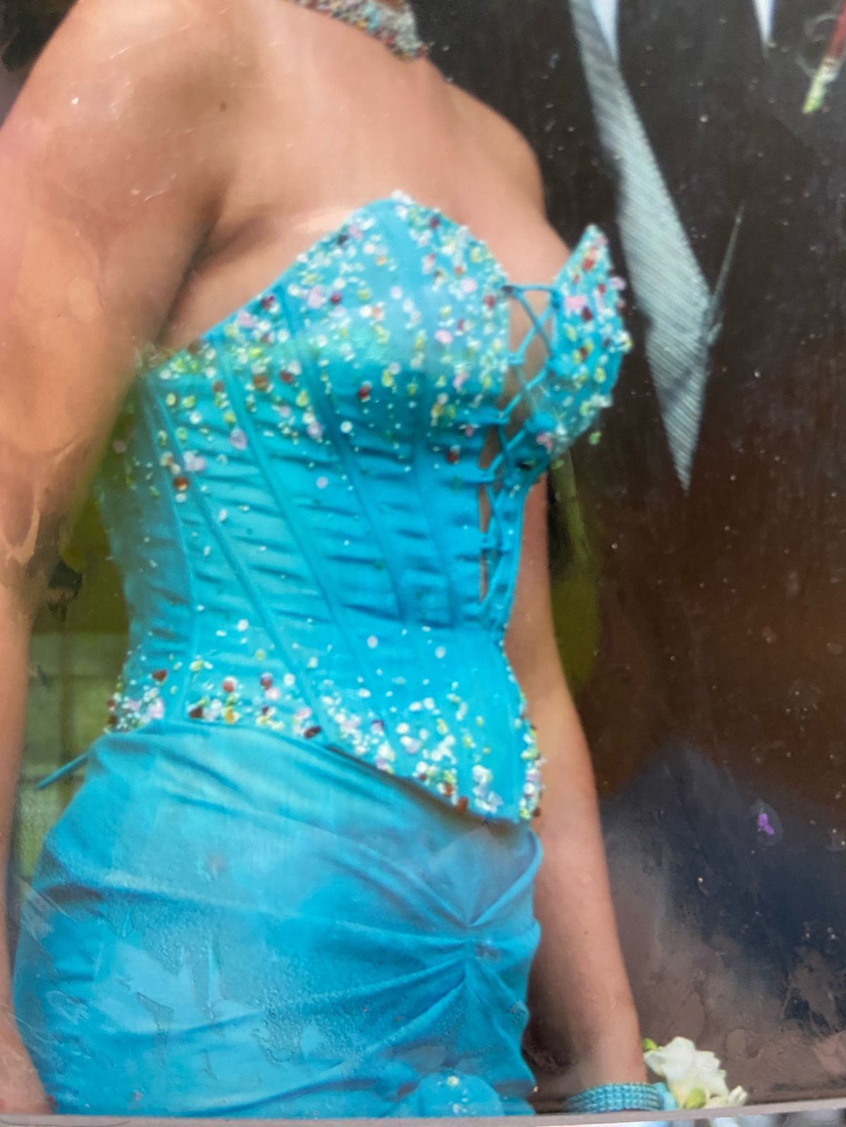La Femme Size 10 Prom Blue Mermaid Dress on Queenly