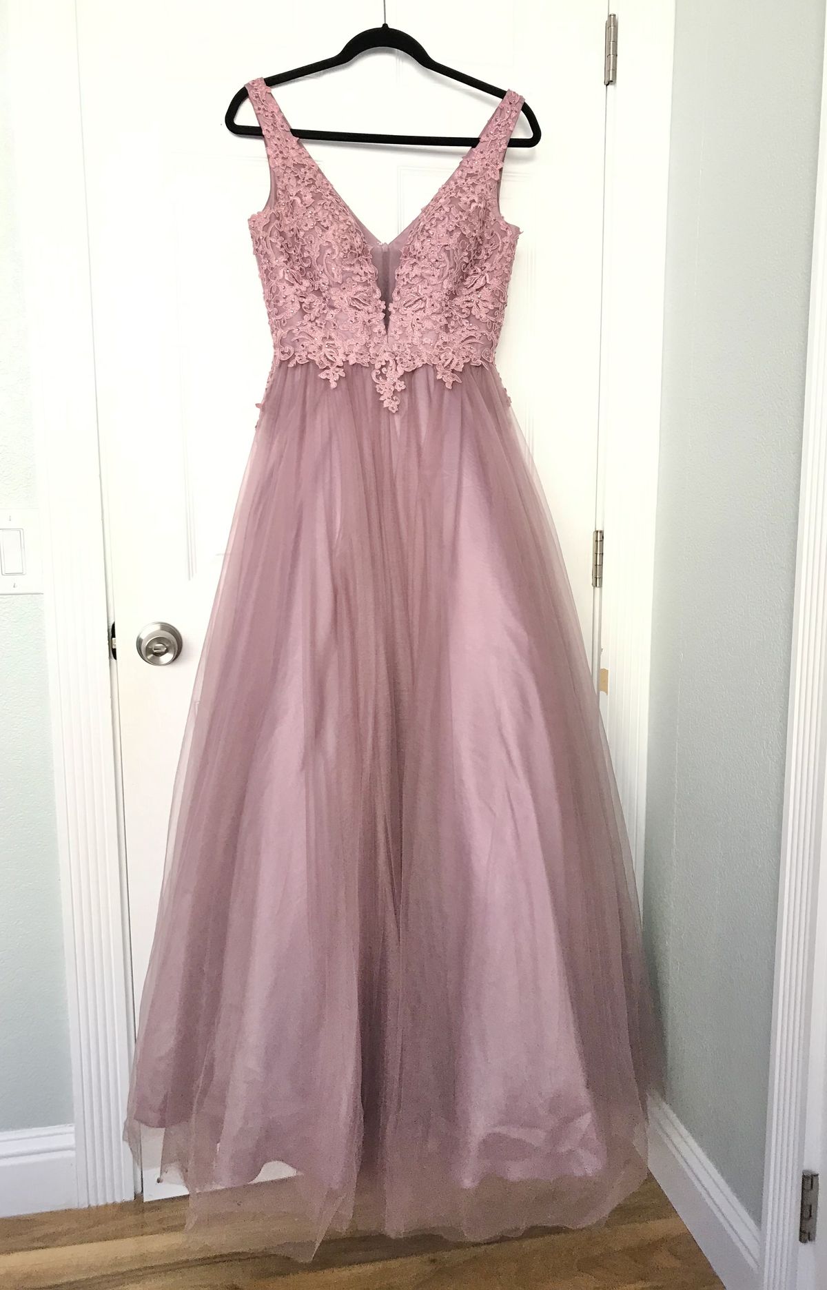 Promgirl Size 4 Prom Satin Purple Ball Gown on Queenly