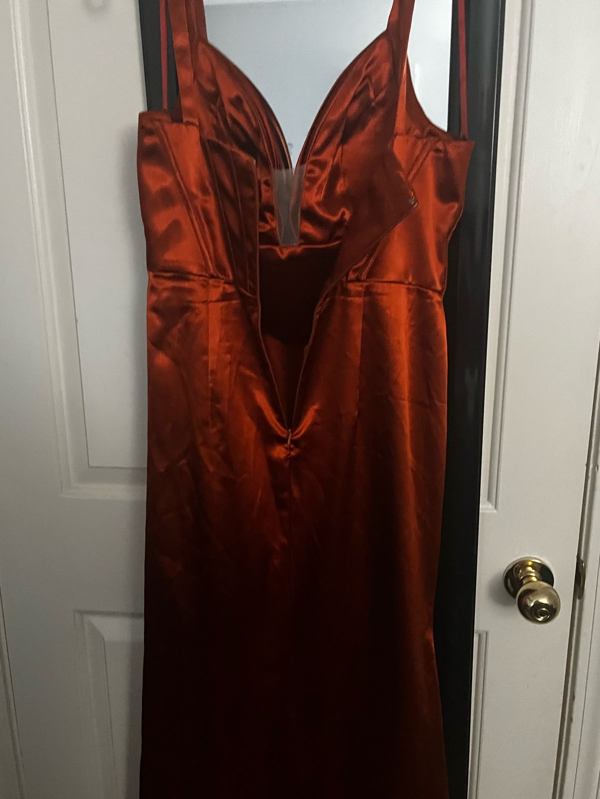 Cinderella Divine Size 14 Prom Orange Side Slit Dress on Queenly