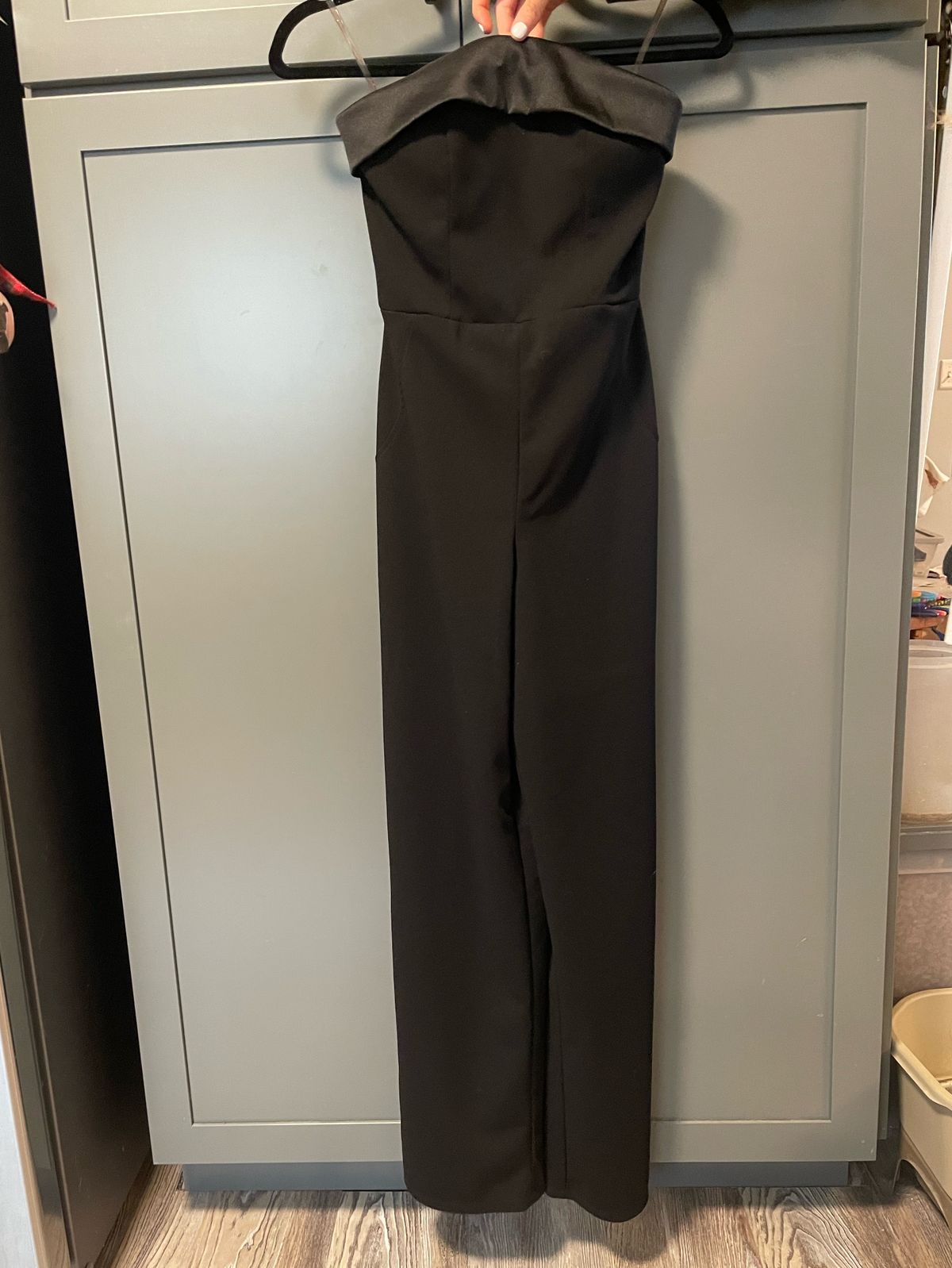 Size 00 Black Formal Jumpsuit on Queenly