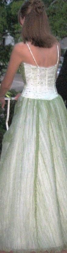 Riva designs Size 8 Prom Sequined Light Green Ball Gown on Queenly