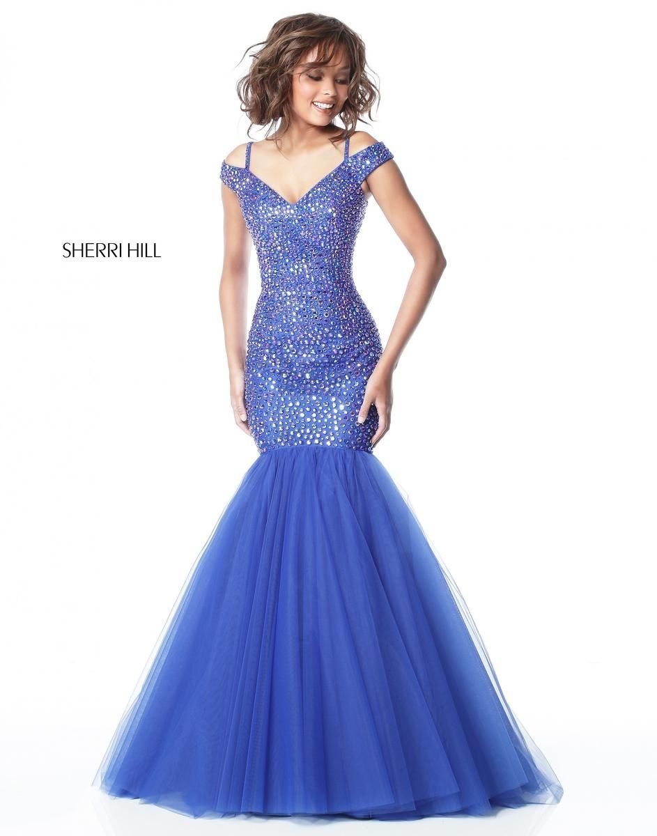 Style 51446 Sherri Hill Size 6 Prom Royal Blue Mermaid Dress on Queenly
