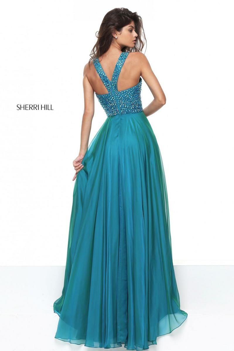 Style 50615 Sherri Hill Plus Size 22 Prom Sequined Blue Ball Gown on Queenly