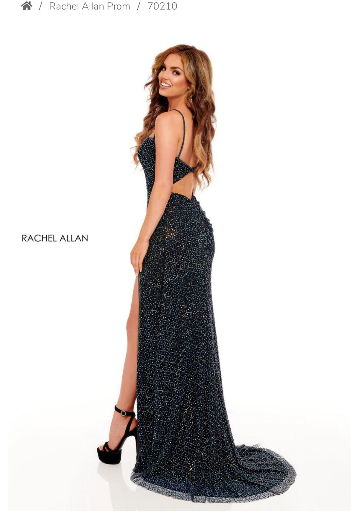 Rachel Allan Size 0 Prom Black Floor Length Maxi on Queenly