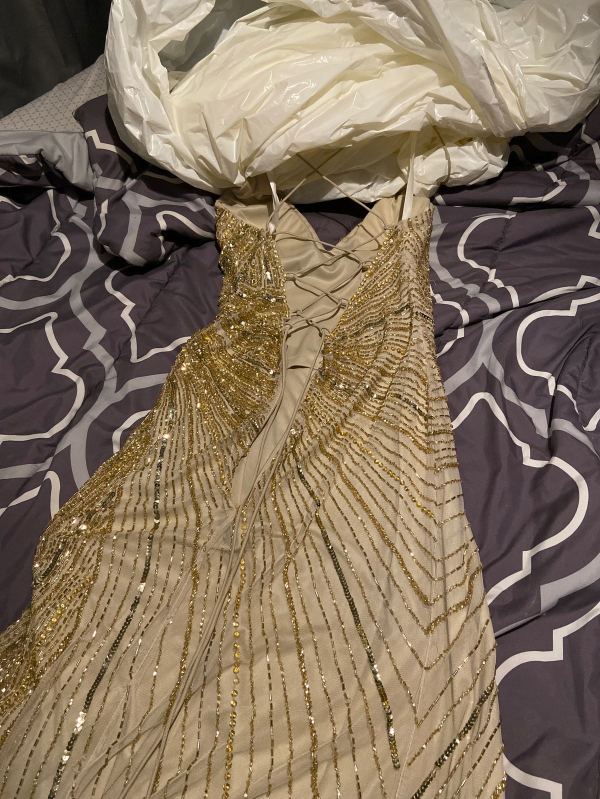 Size 8 Prom Gold Floor Length Maxi on Queenly