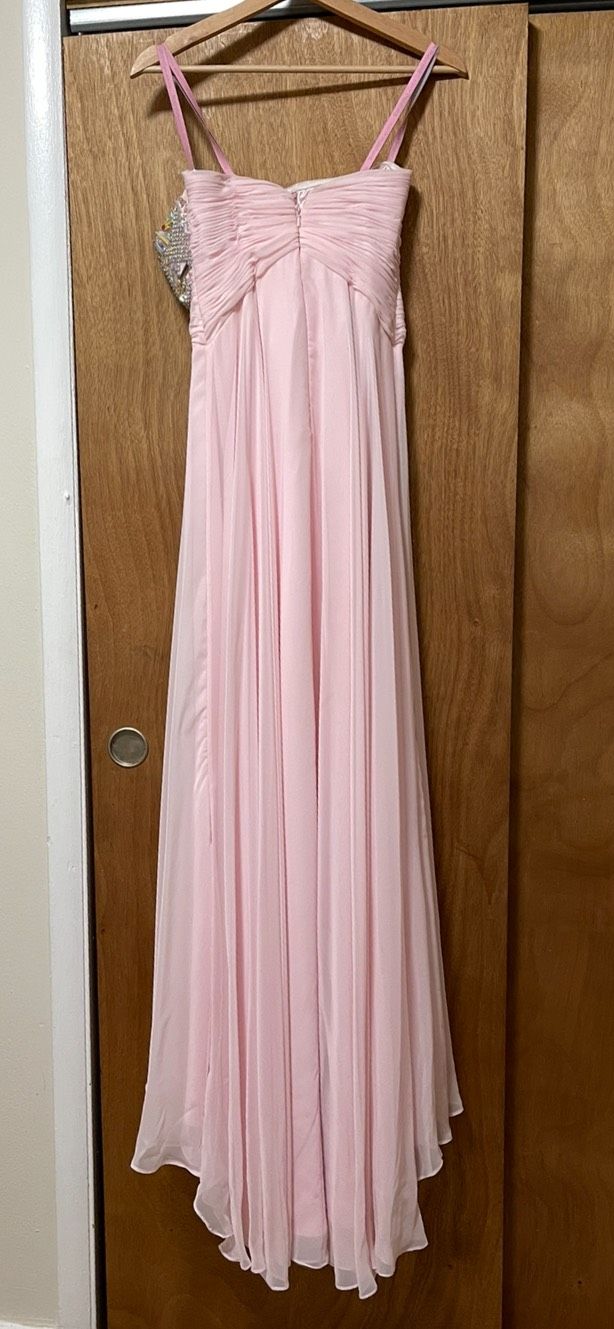 Blush Prom Size 4 Prom Pink Dress With Train on Queenly