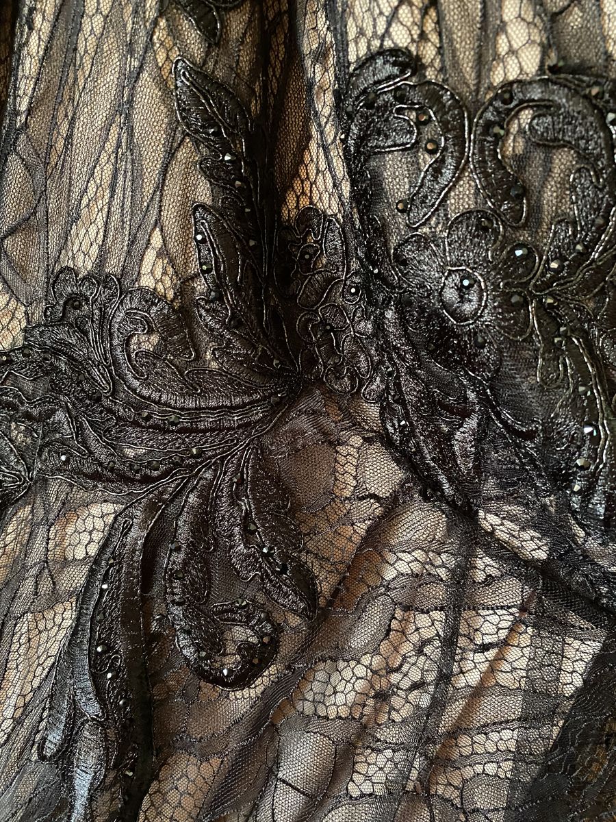 Betsy and Adam Size 2 Lace Black Mermaid Dress on Queenly