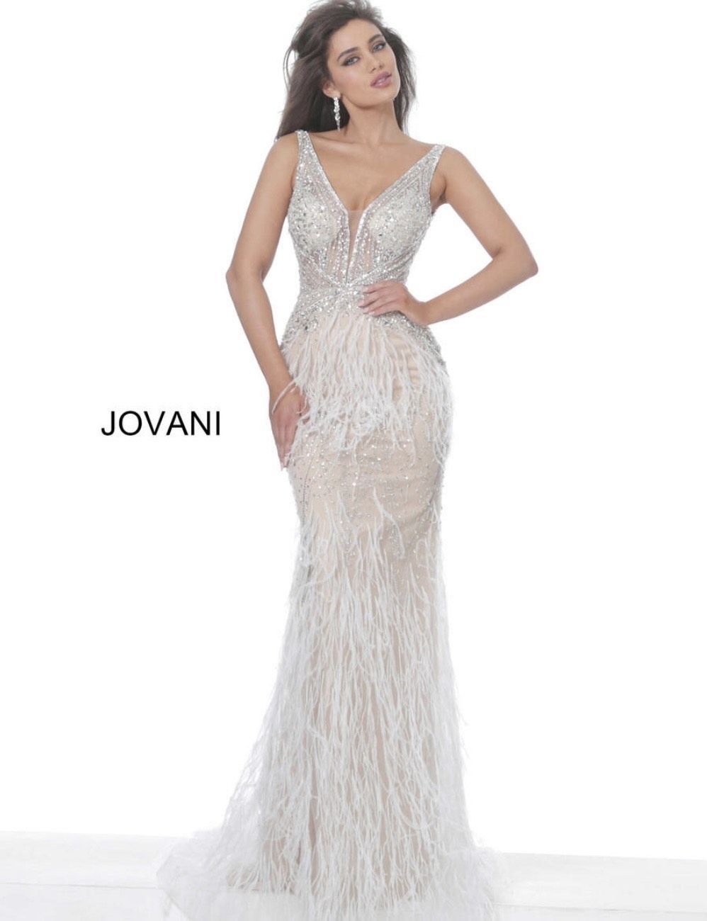 Jovani Size 4 Prom Silver Mermaid Dress on Queenly