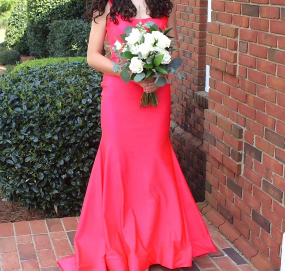 Sherri Hill Size 0 Prom Coral Mermaid Dress on Queenly
