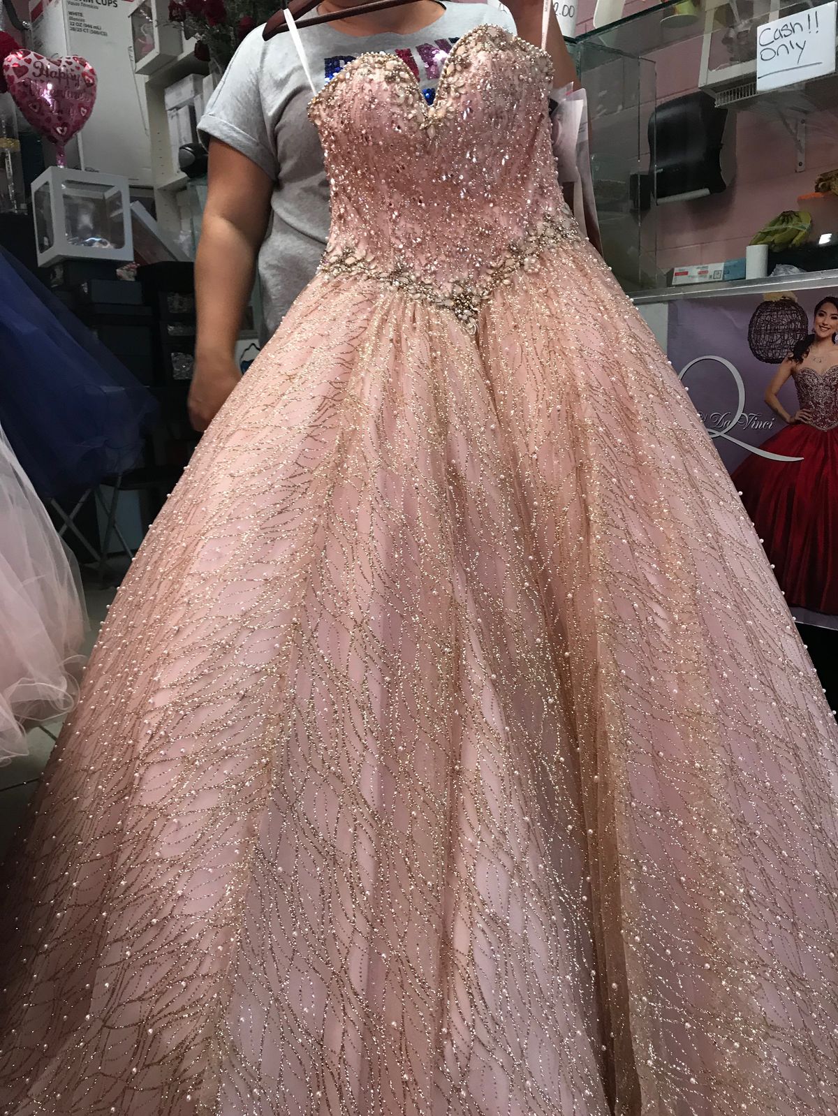 MoriLee Size 6 Pink Ball Gown on Queenly