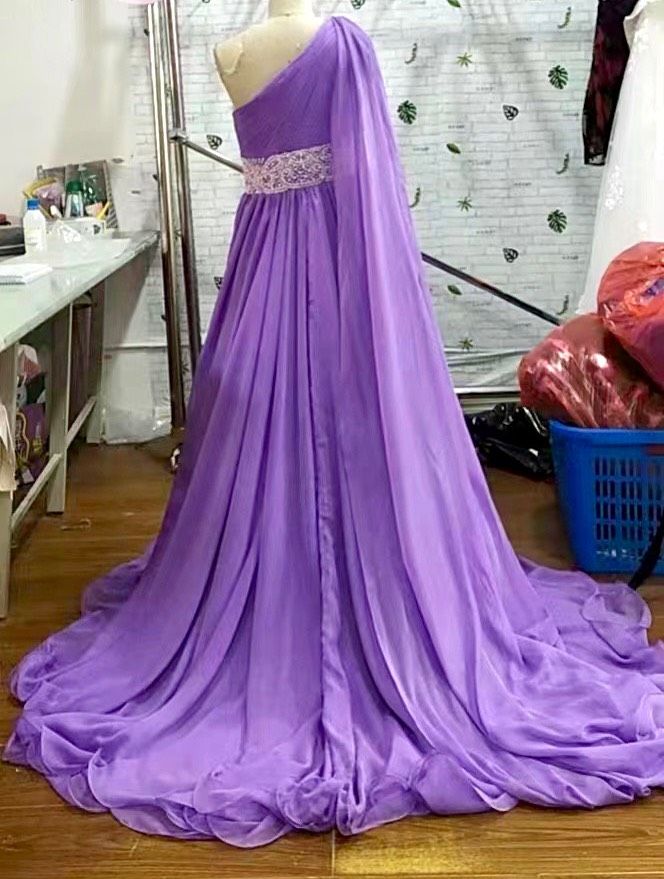 Size 12 Pageant Purple Floor Length Maxi on Queenly