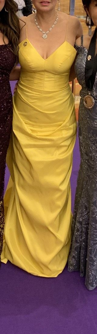 Size 6 Yellow Mermaid Dress on Queenly