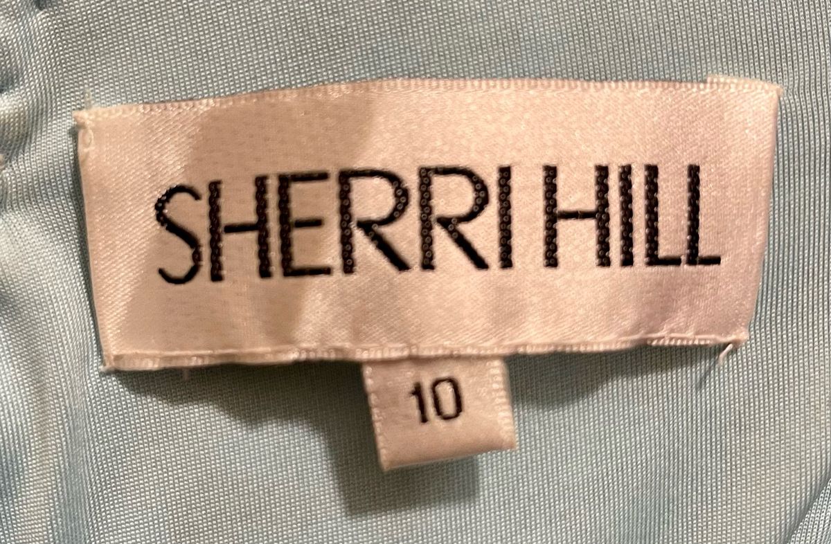 Sherri Hill Girls Size 10 Pageant High Neck Light Blue A-line Dress on Queenly