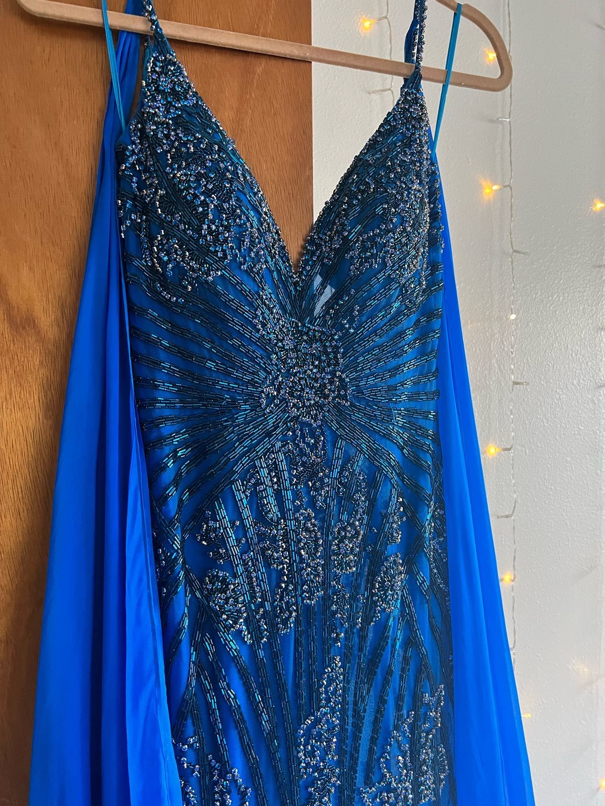 Sherri Hill Size 2 Sequined Royal Blue Floor Length Maxi on Queenly