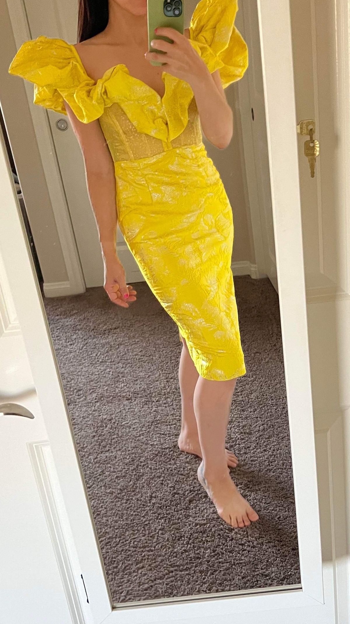 Size 0 Nightclub Yellow Cocktail Dress on Queenly