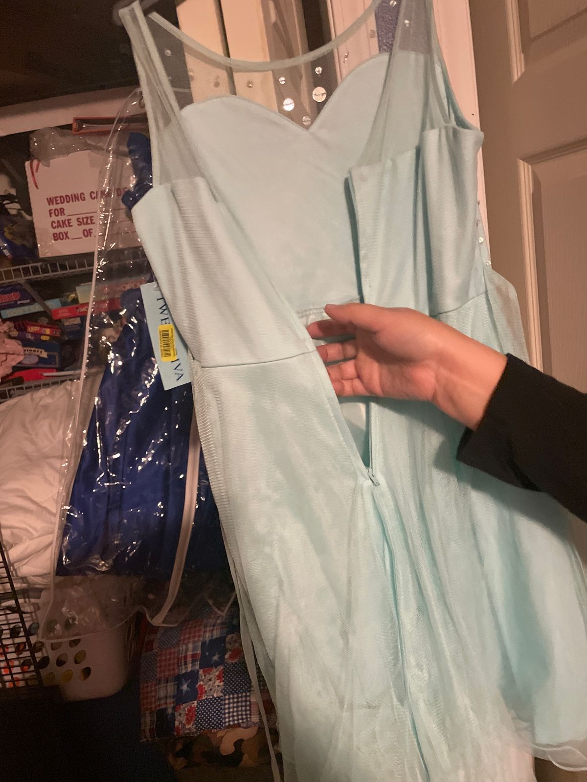 Tween diva Girls Size 12 Prom Blue A-line Dress on Queenly