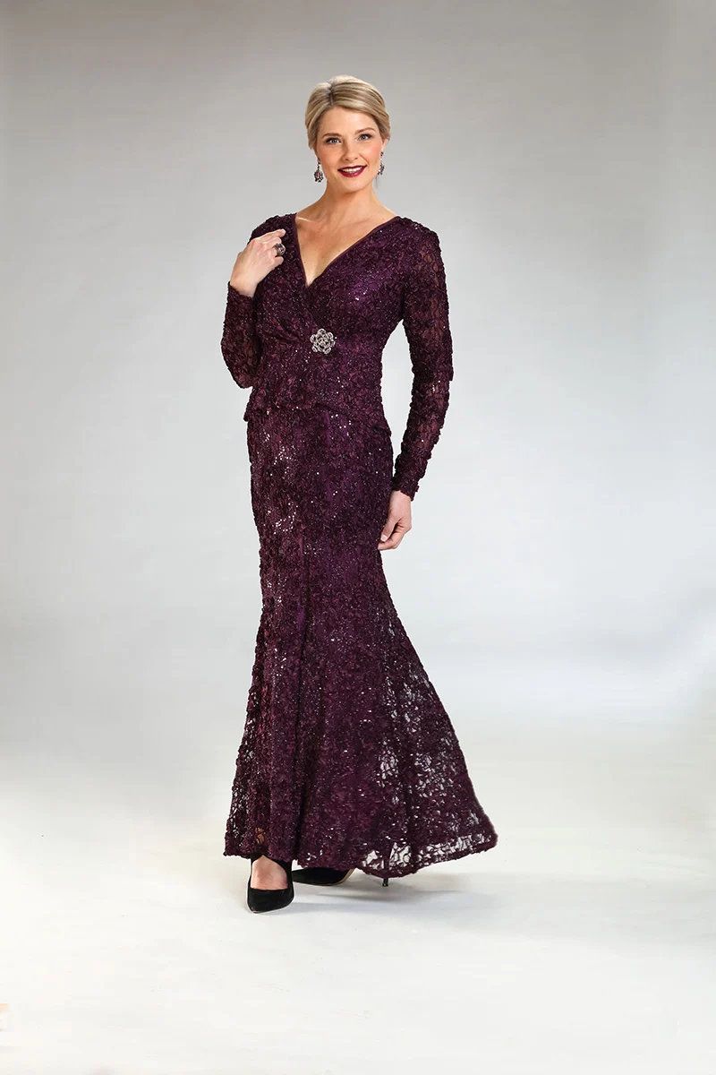 Style 33340 Ursula of Switzerland Plus Size 18 Floral Purple Floor Length Maxi on Queenly
