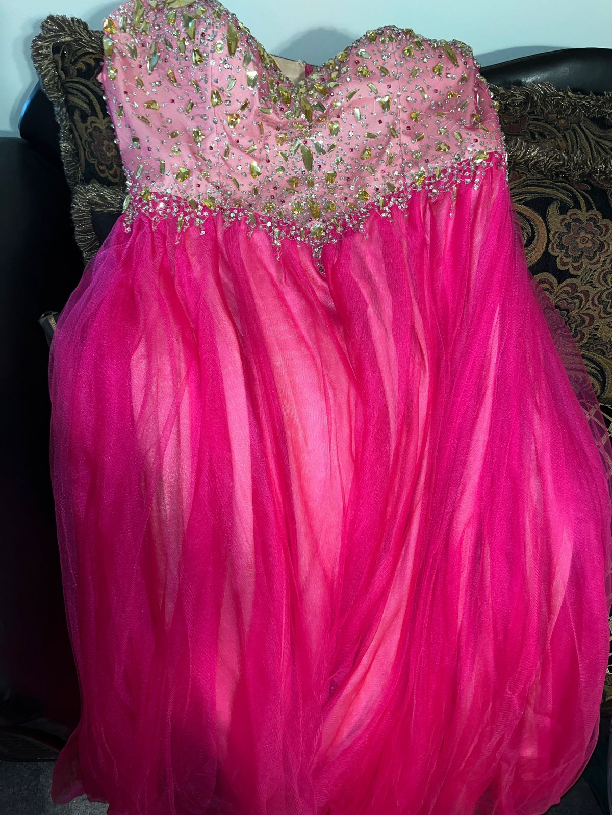 Terani Couture Plus Size 20 Prom Pink Dress With Train on Queenly