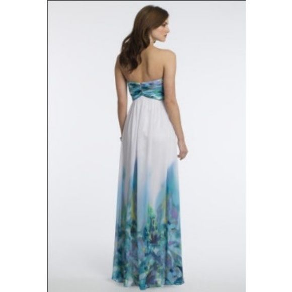 Cachet Size 6 Strapless Floral Multicolor Floor Length Maxi on Queenly